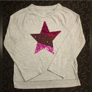 Girl's Athletic Works Star‎ Sequin Long Sleeve Shirt - Size 4/5 XS